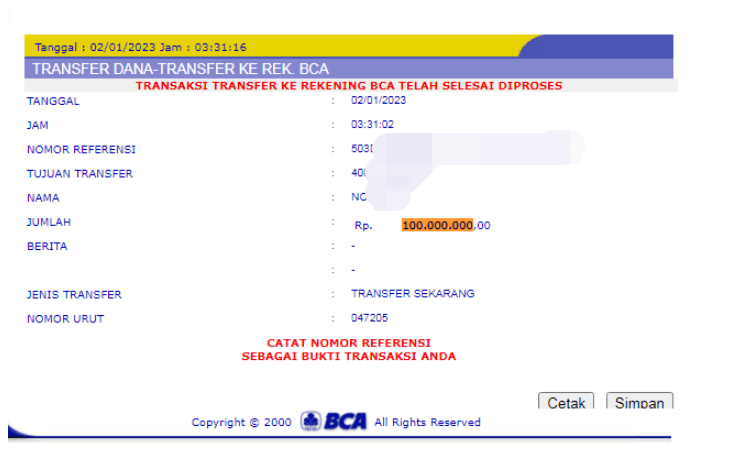 Bukti Pembayaran Kemenangan Live Casino